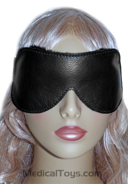 BDSM Leather Blindfolds Backed With Lambskin Leather Bondage 