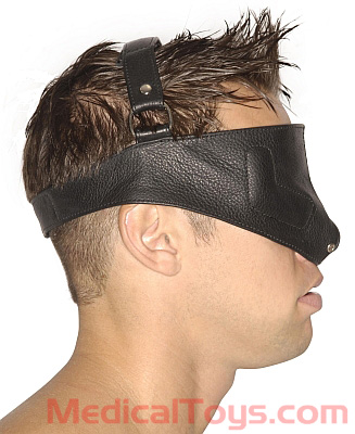 BDSM Leather Blindfolds Backed With Lambskin Leather Bondage 