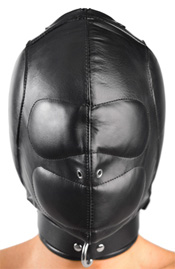 Intense Padded Eyes-Ears Leather Hood