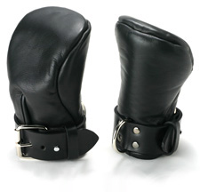 Black Leather Mitts