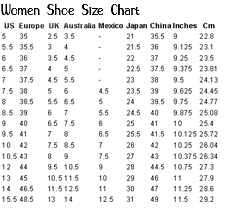 International Shoe Size Chart for Women